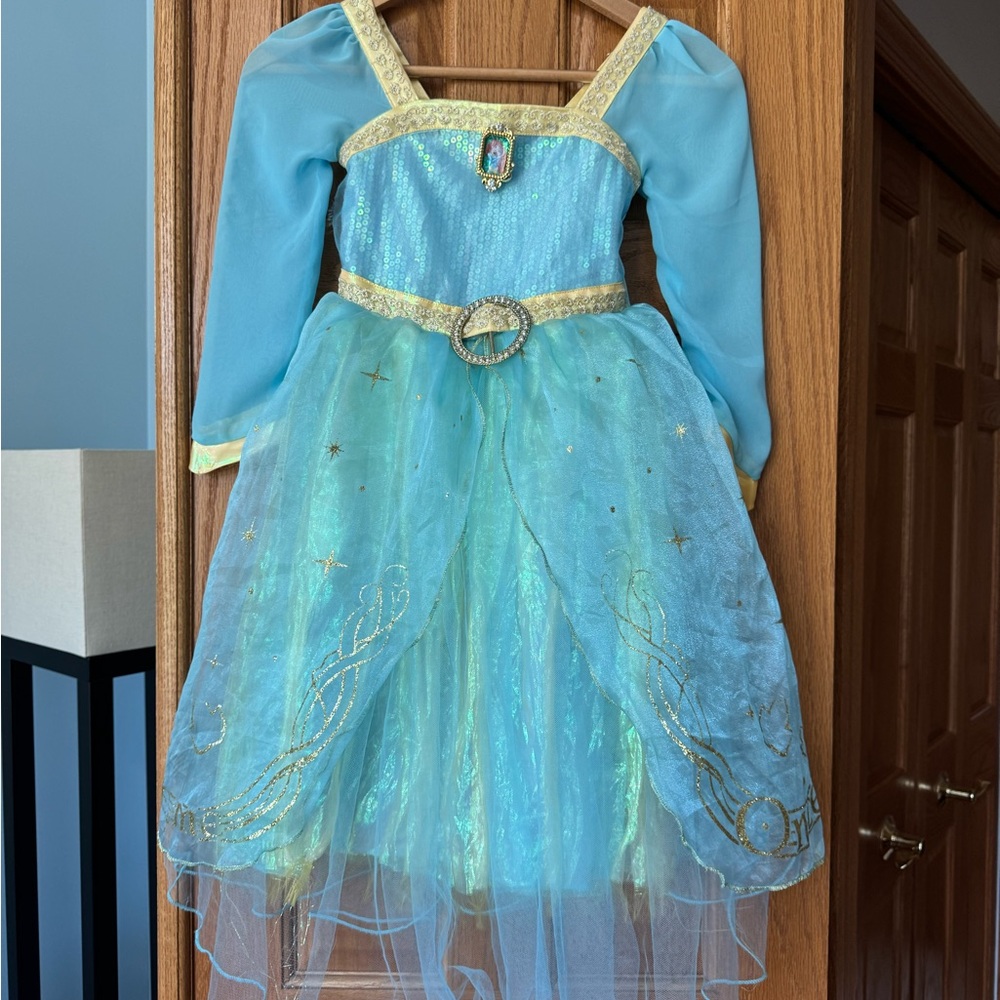 EUC Disney Brave Disney Merida Blue and Gold Princess Dress Size 5/6